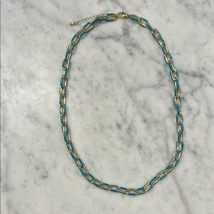 Gold and Blue Chain Necklace